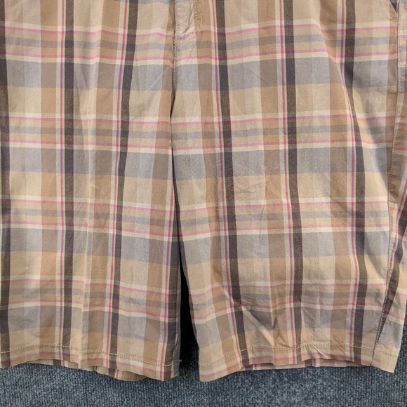 Jamaica Bay Womens Chino Shorts Multi Size 14 Slash Pockets Plaid Cotton Blend - Picture 7 of 10
